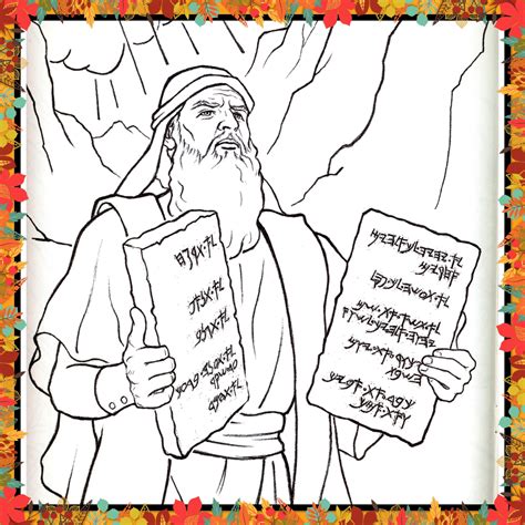 moses and the ten commandments coloring sheet